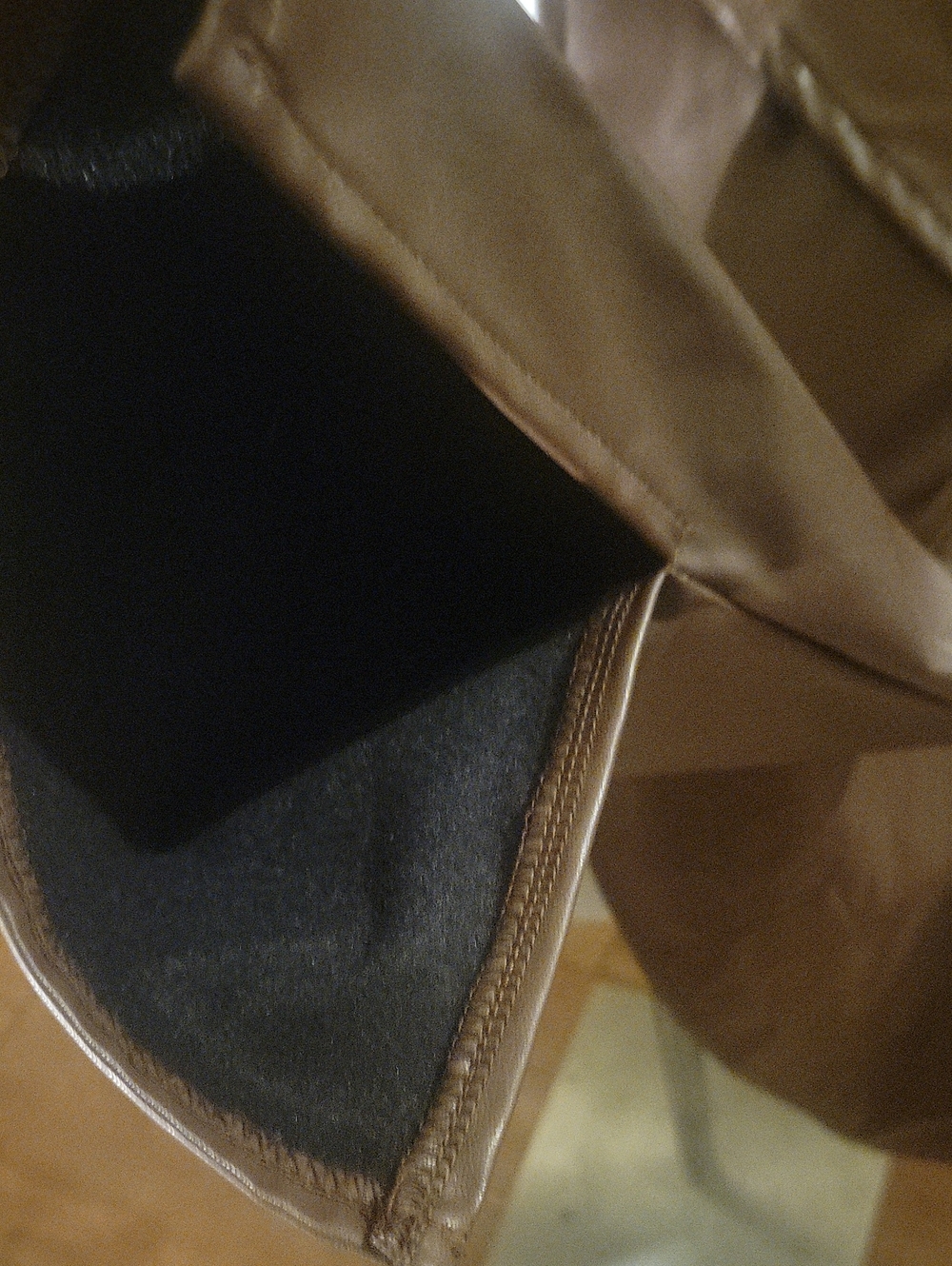 Brown Faux Leather Zip-Front Women's Jacket - Picture 4 of 7